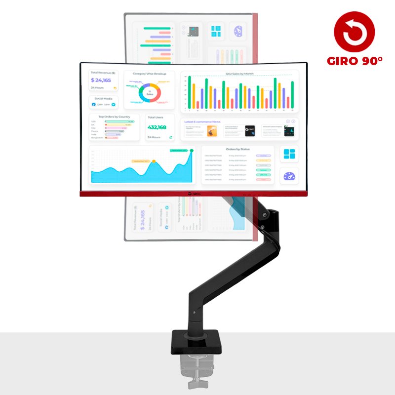 Brazo Soporte Articulado para Monitor de 22" a 35" TEROS TE-7113 - VESA 75x75 / 100x100