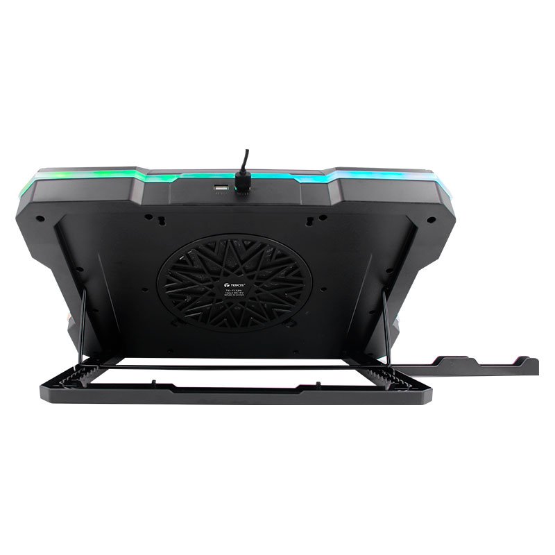 Cooler Base Refrigerante para Notebook TEROS TE-7133N de 14" a 19" con RGB y Pantalla Táctil - Negro - Imagen 4