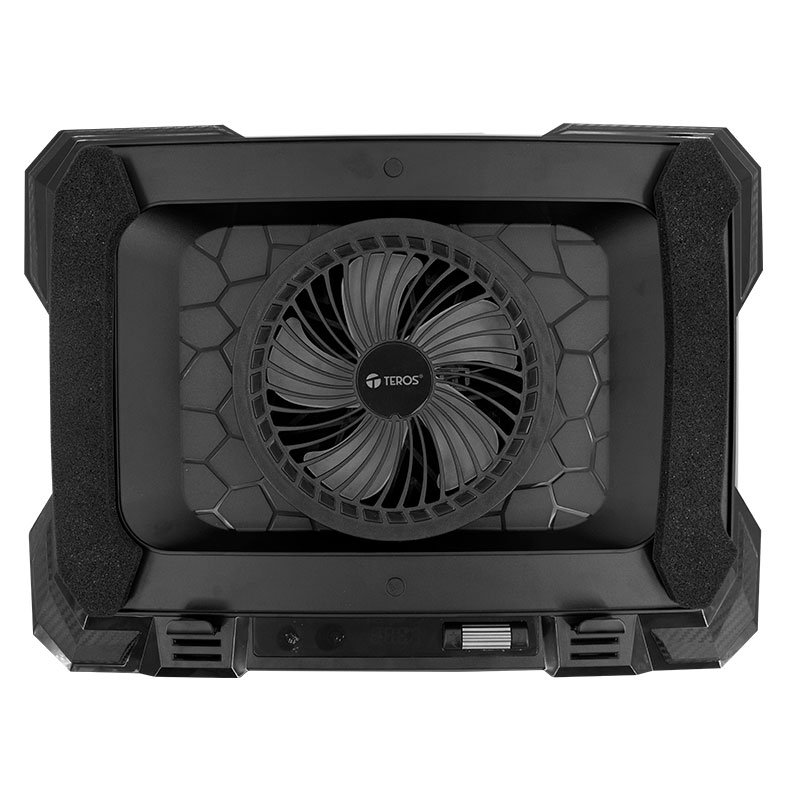 Cooler Base Refrigerante para Notebook TEROS TE-7133N de 14" a 19" con RGB y Pantalla Táctil - Negro - Imagen 2